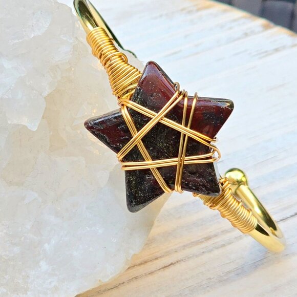 Dragons Blood Star Wire Wrap Cuff w/ 14Kt Gold Over Copper – Handmade & NWT - Picture 8 of 10